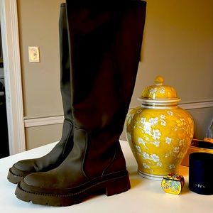 Zara Knee High Rubber Rain Boots
